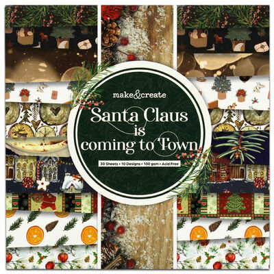 PACK DE PAPELES 15*15 DE NAVIDAD IT'S COMING TO TOWN MAKE&CREATE