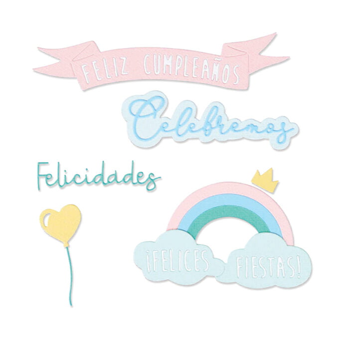 MATRIZ-TROQUEL THINILITS MIX DE PALABRAS EN ESPAÑOL Y DISEÑOS SIZZIX
