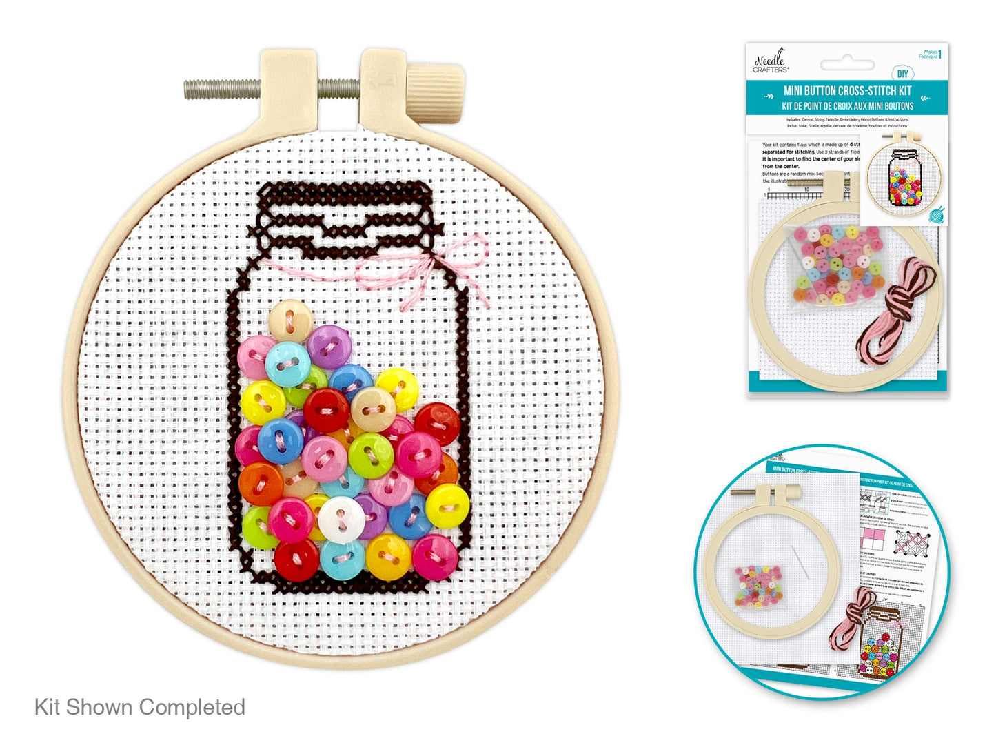 SET DE KIT DE BORDADOS EN BOTONES